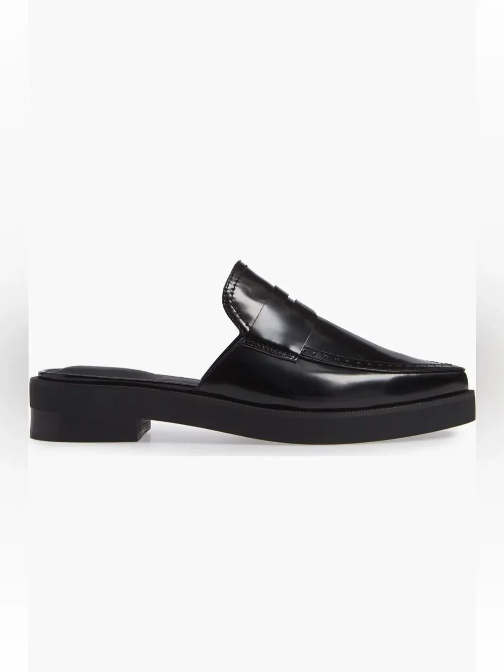 NIB Jeffrey Campbell Black Patent Leather Penny Loafer Mule - Finkman - 9.5 - Picture 3 of 12